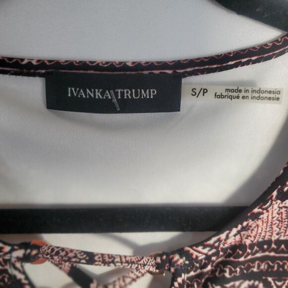 Ivanka Trump Sleeveless Knit Dress Size S/P Boho Floral Striped Midi Stretch - Picture 2 of 9